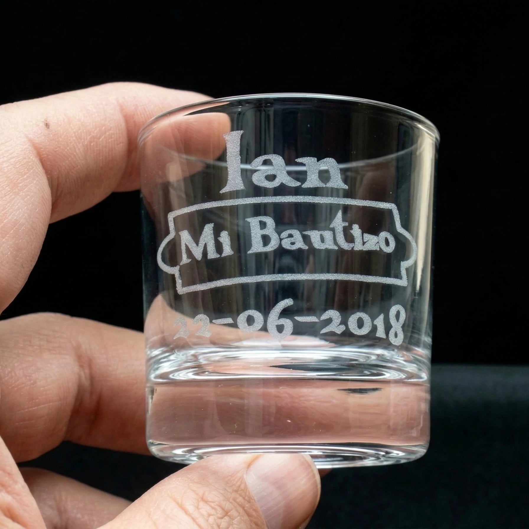 Vaso chupito personalizado para bautizo